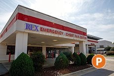 UNC REX Healthcare Emergency/Chest Pain Center Entrance