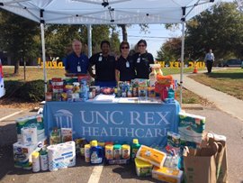 Volunteers collecting Hurricane donations for the NC Food Bank